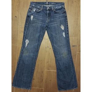 7 for all Mankind Distressed Bootcut Jeans 31 x 32